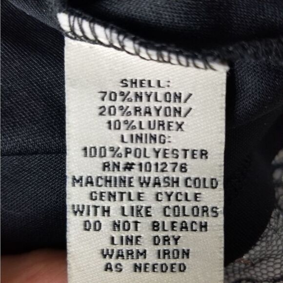 Black Sheer Metallic Silver Sparkle Floral Lace Little Black Dress - Picture 11 of 12